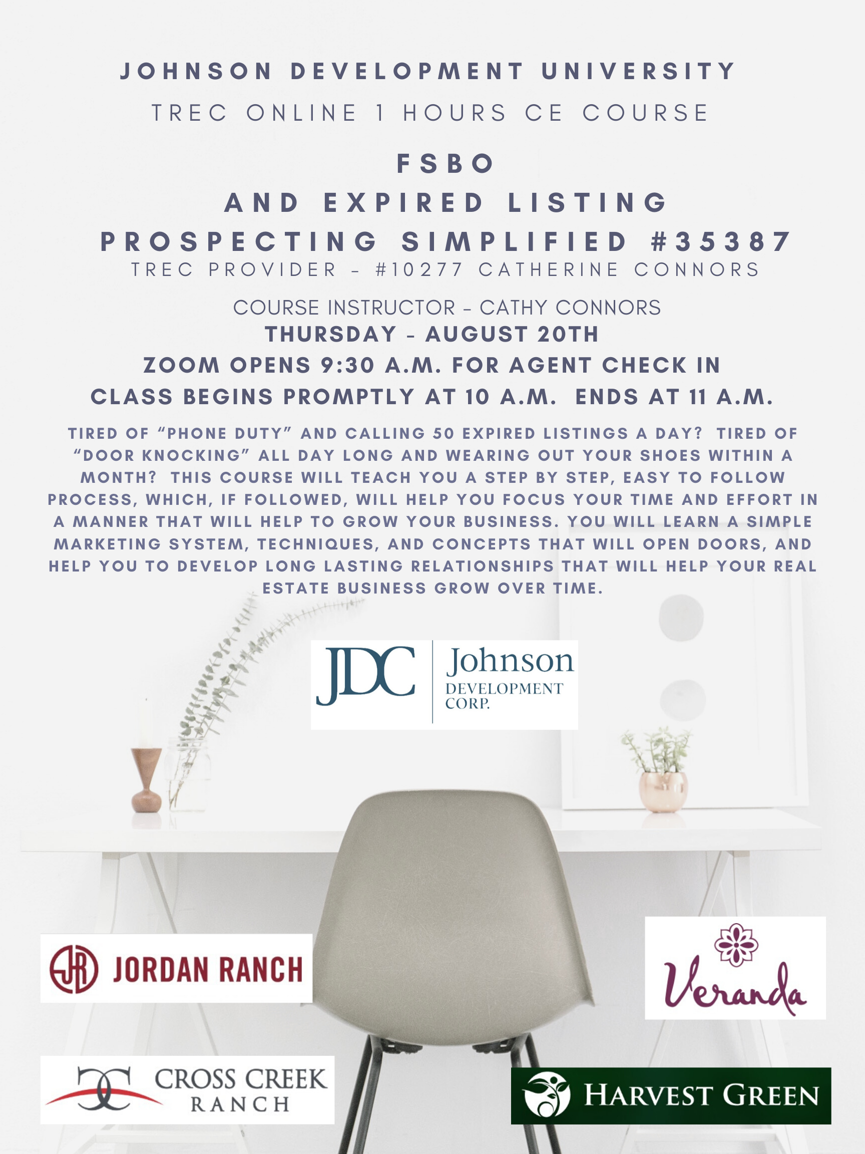 FSBO and Expired Listing Prospecting Simplified FREE 1 Hour CE Class via Zoom