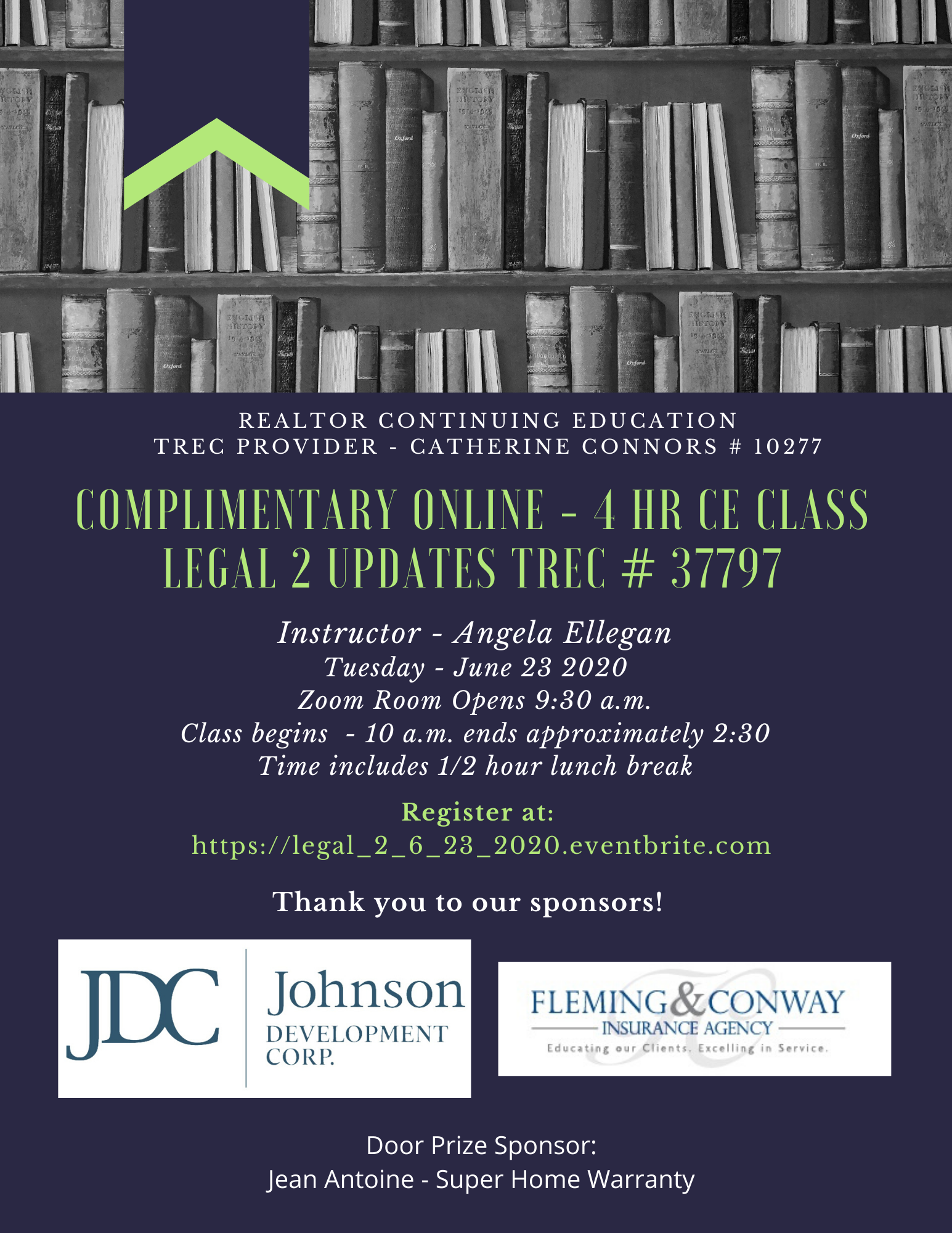 Legal 2 FREE 4 hour CE Class via ZOOM