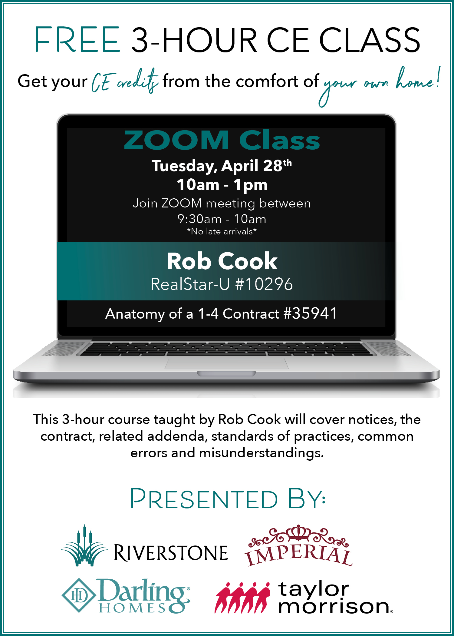 Imperial & Riverstone - Anatomy of a 1-4 Contract FREE 3 Hour CE Class via ZOOM