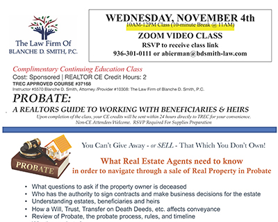 Probate CE Class via Zoom