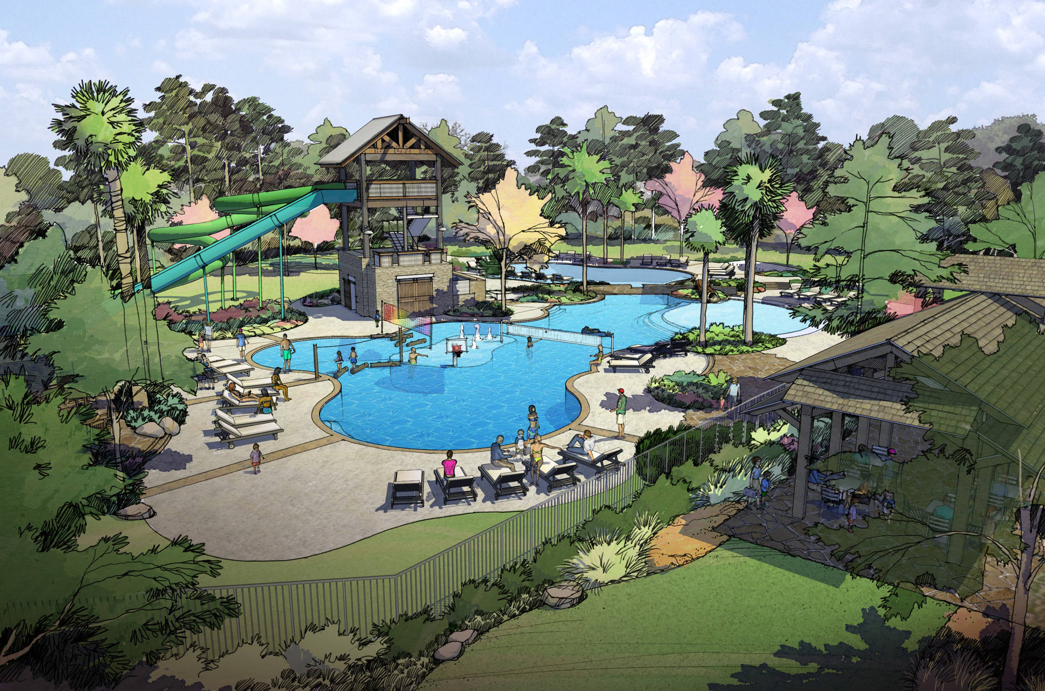Forest Island pool rendering